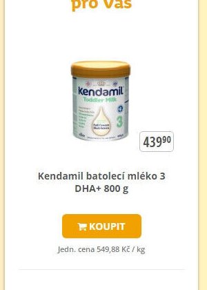 Kendamil batolecí mléko 3 DHA+ 800 g