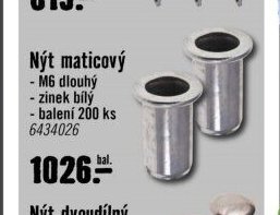 Nýt maticový M6 - Hornbach akcniletaky.com