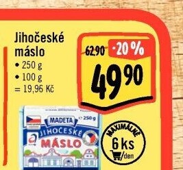 Máslo Jihočeské Madeta