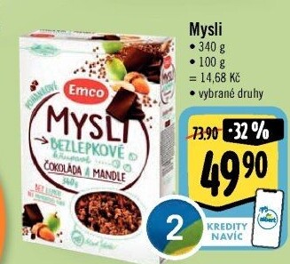 Müsli bez lepku Mysli na zdraví Emco