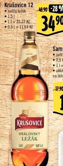 Pivo světlé Královský ležák 12° Krušovice