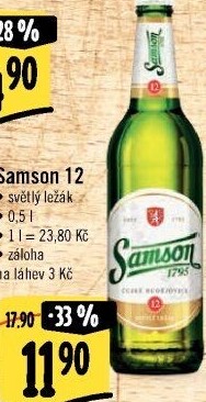 Pivo světlý ležák 12° Samson