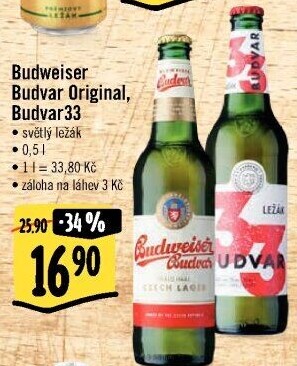 Pivo světlý ležák B: Original Budweiser Budvar