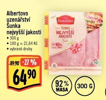 Šunka nejvyšší jakosti Albertovo uzenářství