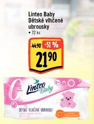 Vlhčené ubrousky dětské Linteo Baby