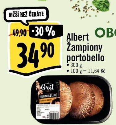 Žampiony Portobello Albert Grill