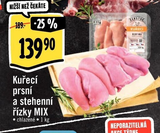 Kuřecí prsní a stehenní řízky MIX