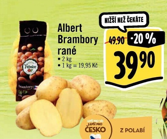 Brambory konzumní rané Albert