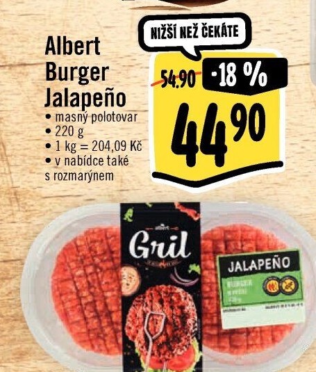 Hovězí burger Jalapeno Albert Gril