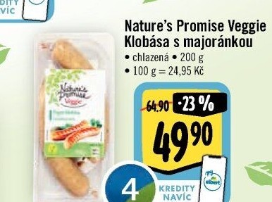 Klobása s majoránkou Veggie Nature'