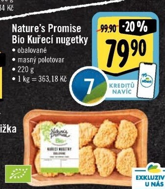 Kuřecí nugetky obalované bio Nature'