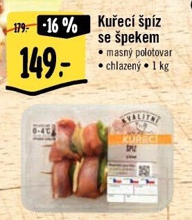 Kuřecí špíz se špekem Albert