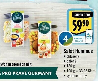 Salát Hummus s proteiny Albert Fresh Bistro