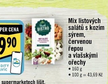 Saláts kozím sýrem, červenou řepou a vlašskými ořechy Albert Fresh Bistro