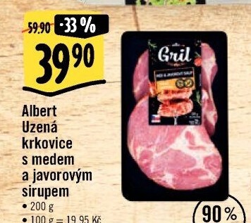 Uzená krkovice s medem a javorovým sirupem Albert Gril