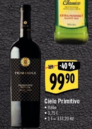 Víno Primitivo Primasole Cielo