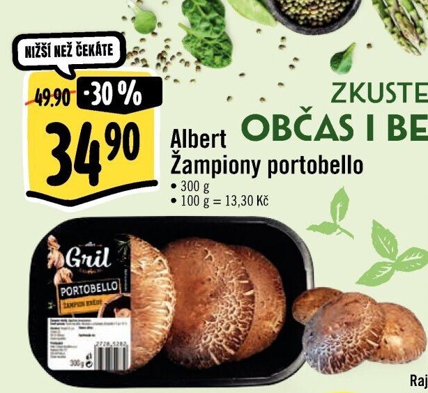 Žampiony Portobello Albert Grill