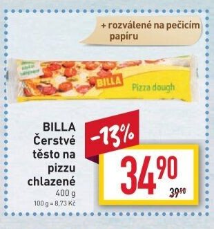 BILLA Čerstvé těsto na pizzu chlazené