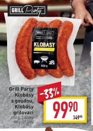 Grill Party Klobásy s goudou, Klobásy grilovací