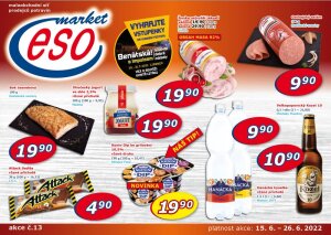 akční leták ESO MARKET 15.6.2022-26.6.2022