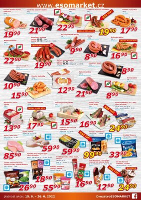 akční leták ESO MARKET 15.6.2022-26.6.2022