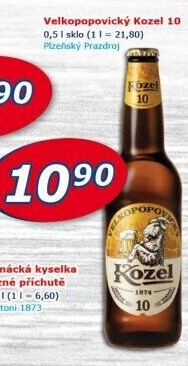 Pivo světlé výčepní 10°Velkopopovický Kozel