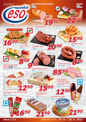 akční leták ESO MARKET 15.6.2022-26.6.2022