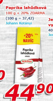 Koření Paprika lahůdková Kotányi