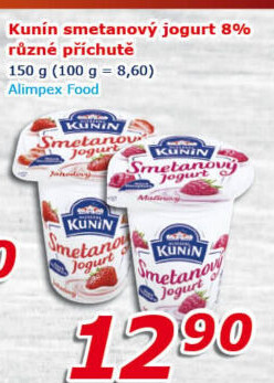 Ochucený jogurt smetanový Kunín