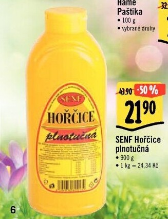 Hořčice plnotučná Senf