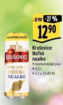 Pivo nealkoholické Královsky hořké Krušovice