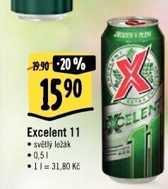 Pivo světlý ležák 11° Excelent