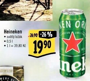 Pivo světlý ležák Heineken