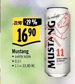 Pivo světlý ležák Mustang Ostravar