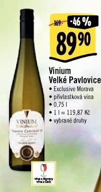 Vína Vinium Velké Pavlovice - přívlastková