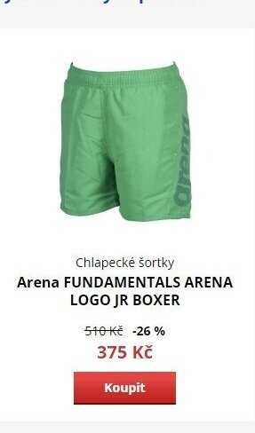 Chlapecké šortky Arena FUNDAMENTALS ARENA LOGO JR BOXER