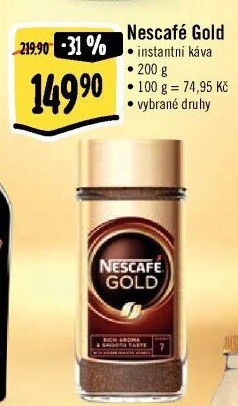 Instantní kávy Nescafé Gold