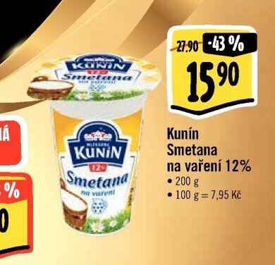 Kunín Smetana na vaření 12%