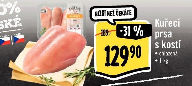 Kuřecí prsa s kostí Albert