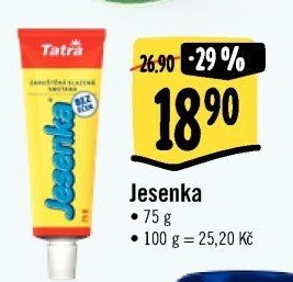 Mléko kondenzované Jesenka Tatra