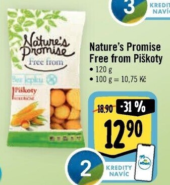 Piškoty bez lepku Free From Nature'