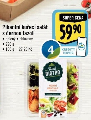 Salát pikantní kuřecí s černou fazolí Albert Fresh Bistro