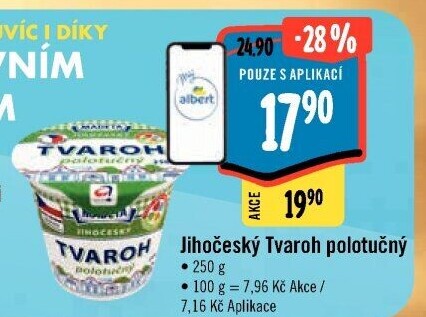 Tvaroh polotučný Jihočeský Madeta