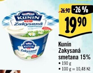 Zakysaná smetana Kunín 15%