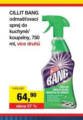 CILLIT BANG odmašťovací sprej do kuchyně/koupelny, 750 ml, více druhů