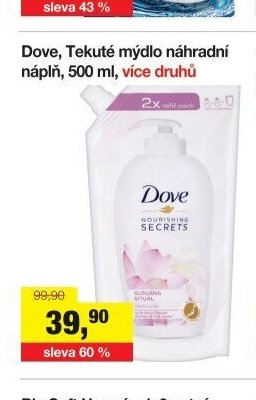 Dove, Tekuté mýdlo náhradní náplň, 500 ml, více druhů