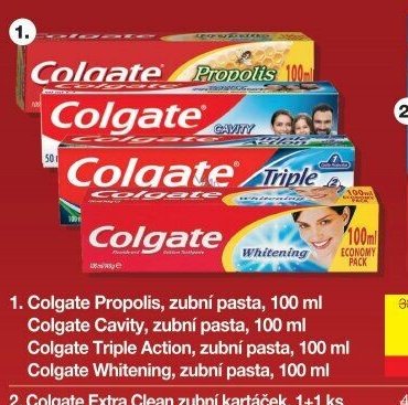 Colgate zubní pasty (Propolis, Cavity, Triple Action, Whitening)