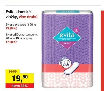 Evita, dámské vložky, více druhů