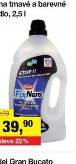 Madel Fix Nero prací gel na tmavé a barevné prádlo, 2,5 l