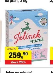 Jelínek mimi prací prášek pro miminka, 60 praní, 3 kg
